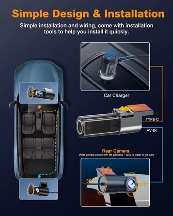 Відеореєстратор Auto Dashcam 4K WiFi з SD 64GB, 360° обертання, CPL, Super Night Vision, WDR, 170° та G-Sensor