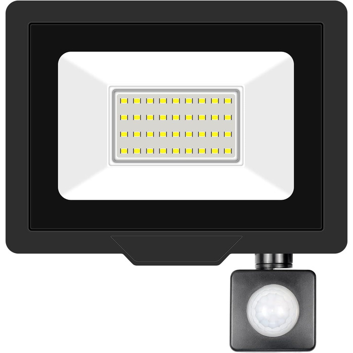 20000LM LED Floodlight Outdoor with Motion Sensor LED Spotlight 6000K Cold White IP66 Waterproof LED Outdoor Floodlight Floodlight for Garage, Hallway, Garden, Courtyards, Hotel, Sports Field (6000K Cold White, 30W)