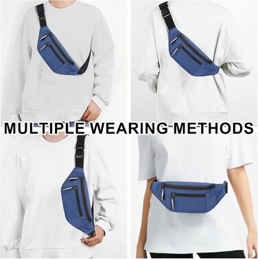 Водонепроникна поясна сумка для чоловіків, бананка з антикрадіжним захистом, 2 відділення, Oxford тканину, швидковисихаюча, для спорту, подорожей, повсякденного використання