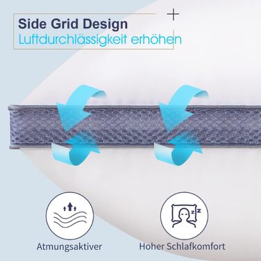 BedStory Pillows 80x80, 2-Pack Washable Microfiber Pillows, 1500g Supportive, Breathable Pillow, Suitable for Side Sleepers, Back Sleepers, and Stomach Sleepers, White 2 Pieces (1 Pack) White+Blue-1