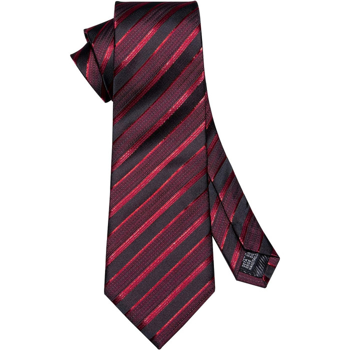 Краватка з бавовни та шовку Barry.Wang для чоловіків, комплект з кишеньковим хустиною та запонками, святкова краватка в клітинку, чорно-червоний колір