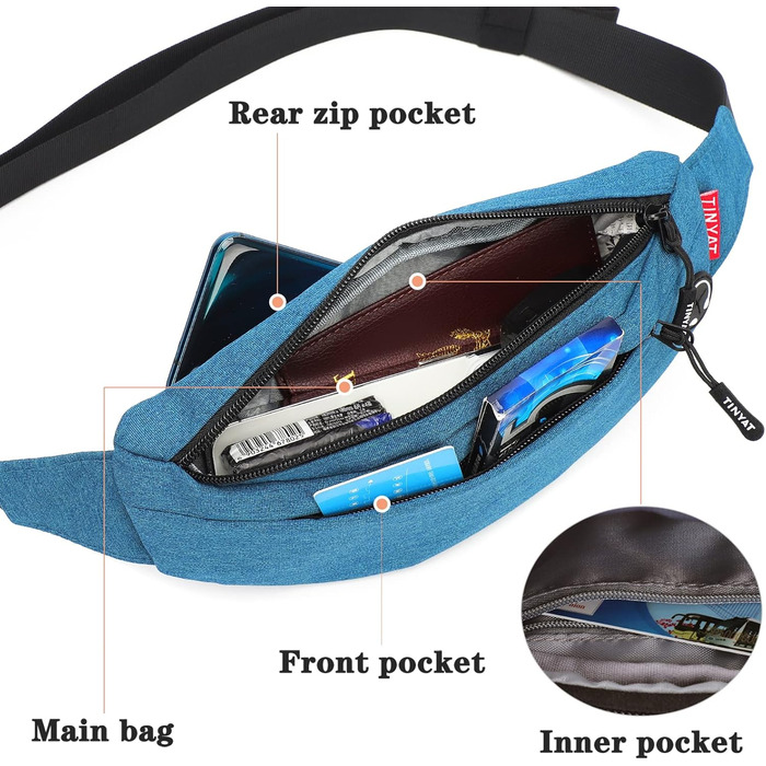 Поясна сумка TINYAT для туризму та спорту сірого кольору, T201 (зелений/2003)