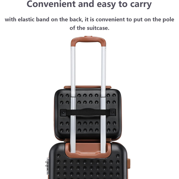 Чемоданчик для косметики KONO, 31x22x18 см, ABS пластик, чорний