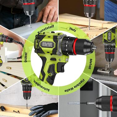 Акумуляторний дриль-шуруповерт 21V з набором аксесуарів (29 шт), безщітковий двигун, 2 акумулятори 2000 mAh, LED-ліхтар, 2 швидкості