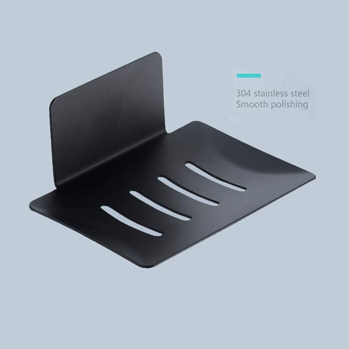 Тримач для мила Celbon SUS 304 з нержавіючої сталі, самоклеючий, чорний, без свердління для ванної кімнати