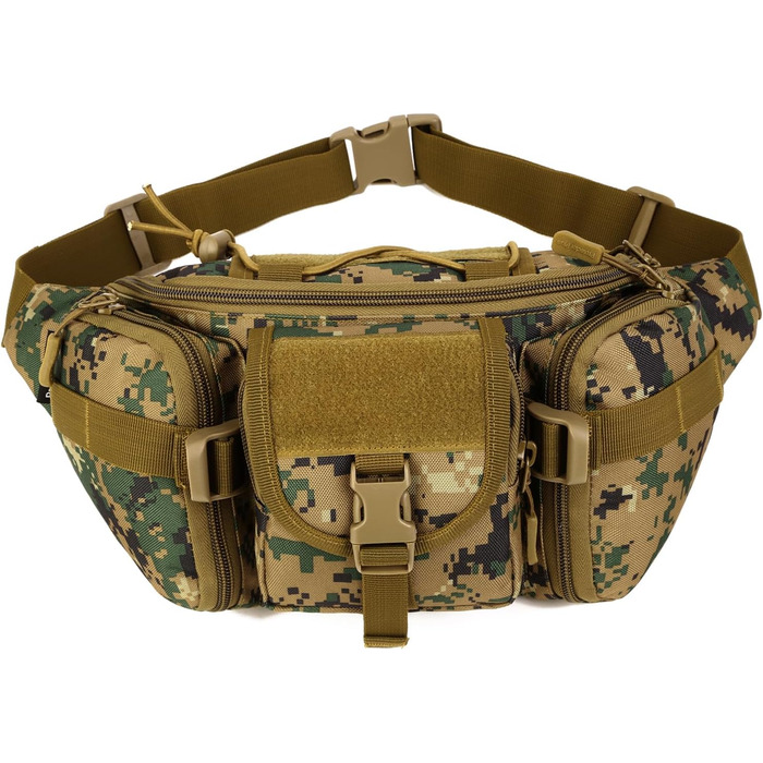 Тактична чоловіча поясна сумка Molle, водонепроникна, унісекс, для туризму, подорожей, бігу, кемпінгу (камуфляж 
