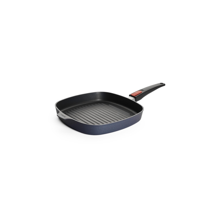 Woll Diamond Lite сковорода-гриль квадратна 28x28 см, алюмінієвий литий під тиском з діамантовим покриттям, індукція, духовка, знімний держак