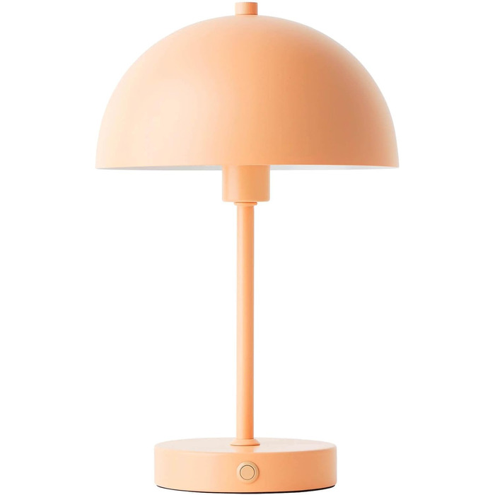Mokebo® LED настільна лампа бездротова, акумуляторна, з регулюванням яскравості та USB-C, 'The Lighthouse', вінтажна лампа-горщик, грибний світильник, настільна лампа Taupe з металу з акумулятором, тепле біле світло (персикове)