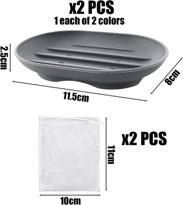 Силіконові мильниці з дренажем (2 шт.) - мильниця для кухні та ванної кімнати