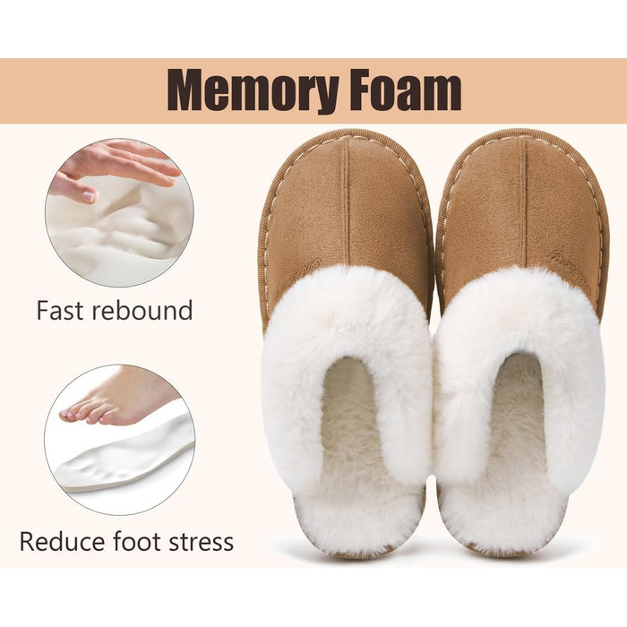 Чоловічі та жіночі домашні тапочки зимові теплі з штучного хутра, м'які, плоскі, плюшеві, з антиковзким покриттям для дому та вулиці - преміум якість, 38.5/40 EU, світло-коричневі