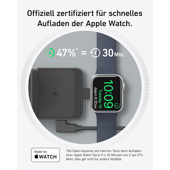 Anker MagGo 3-в-1 Бездротова Зарядна Станція Qi2 15W MagSafe для iPhone 17/16/15/14, Apple Watch 9, AirPods (з USB-C 40W адаптером) - Чорна