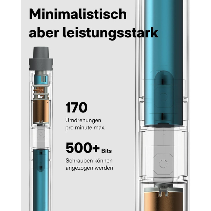 Набір викруток HOTO Feinmechaniker: електричний, магнітний, прецизійний. Для ремонту годинників, окулярів, телефонів, ПК. 170 об/хв, C4 × 28 мм
