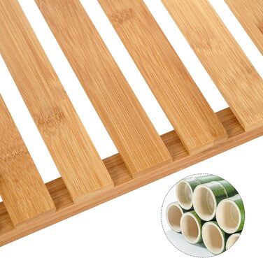 SONGMICS 3-Tier Shelves Bathroom Shelf, Bathroom Rack, Kitchen Shelf, Shoe Shelf, Bamboo Stand Shelf, 60 x 26 x 66 cm ideal for Bathroom, Living Room, Hallway, Kitchen, Balcony BCB33Y