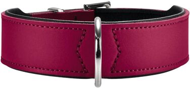 Нашийник для собак HUNTER BASIC, рожевий (полуниця), 55 см, шкіра, міцний, стильний