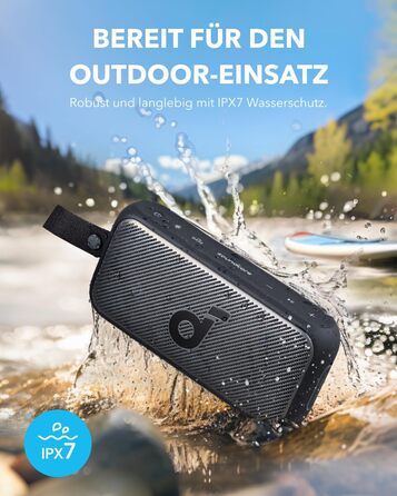 Soundcore Motion 300 - Бездроковий портативний Bluetooth-динамік з BassUp, SmartTune, 30W, 13h, IPX7, для дому, саду, кемпінгу та подорожей, Чорний