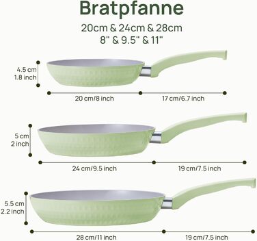 Сковорода KOKHUB антипригарна керамічна 28 см з кришкою, індукція, без PFAS/PTFE/PFOA, безпечна та нетоксична, для посудомийної машини