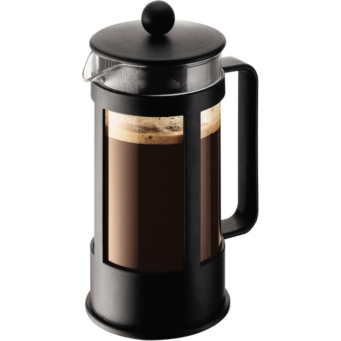 Bodum Kenya: Френч-прес для кави, 1л, 8 чашок, з боросилікатного скла та нержавіючої сталі, миється в посудомийній машині, Made in Portugal