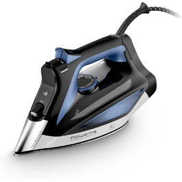 Rowenta DW7320 Everlast Anticalc Steam Iron | 2700 Watts | 45 g/min continuous steam output | 220 g/min steam boost | Drip stop | Antiscale system | 300 ml water tank | Black/Blue 220g/min steam boost - 400 steam vents