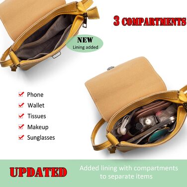 Жовта сумка через плече жіноча Kleine Umhängetasche з замком, екошкіра, компактна кросбоді для дівчаток та жінок