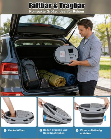Портативний душ для кемпінгу Campingdusche 20л з USB-помпом, акамулятор 13000mAh для саду, подорожей, миття тварин