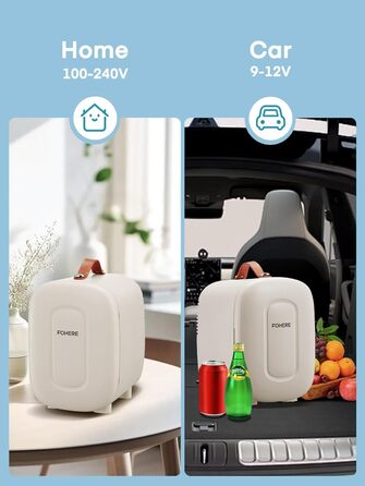 Mini холодильник FOHERE 5 літрів: для напоїв та догляду за шкірою, USB живлення, 220V/12V, білий