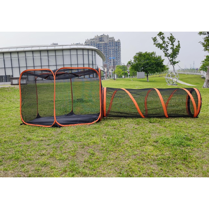 Туннель-намет 2-в-1 для котів та собак, складаний, для вулиці, Pop-Up вольєр для тварин, огорожа-загон, будиночок (Стиль 2)