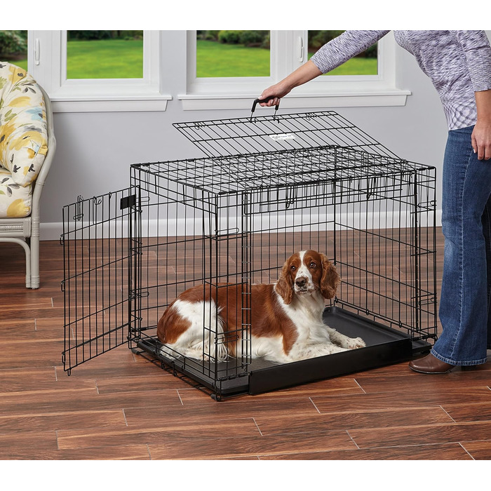 Кія MidWest Homes for Pets Ovation Modell 1924 - переносна будка для собак, чорна, для маленьких порід, з роздільником, захистом підлоги, витривала