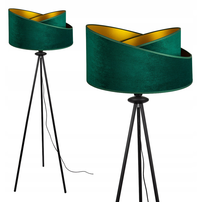 Підлоговий торшер Glimex з абажуром, патрон E27 60 Вт, зелений та жовтий