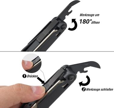 Мультитул Swiss+Tech 16-в-1: мультиінструмент з ножем, пилкою, плоскогубцями та ін. для кемпінгу та ремонту, з чохлом