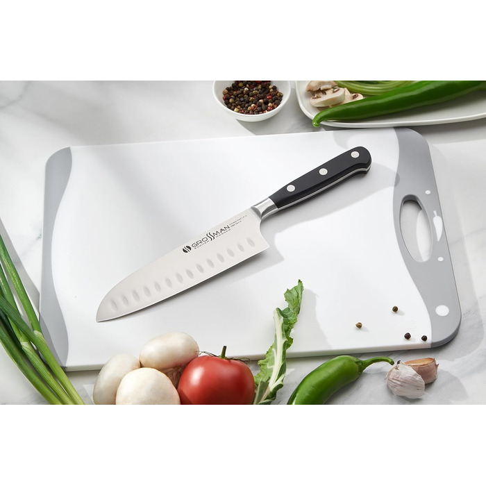 Ніж кухонний Grossman Elite Pro Santoku 29 см з нержавіючої сталі, ергономічна ручка