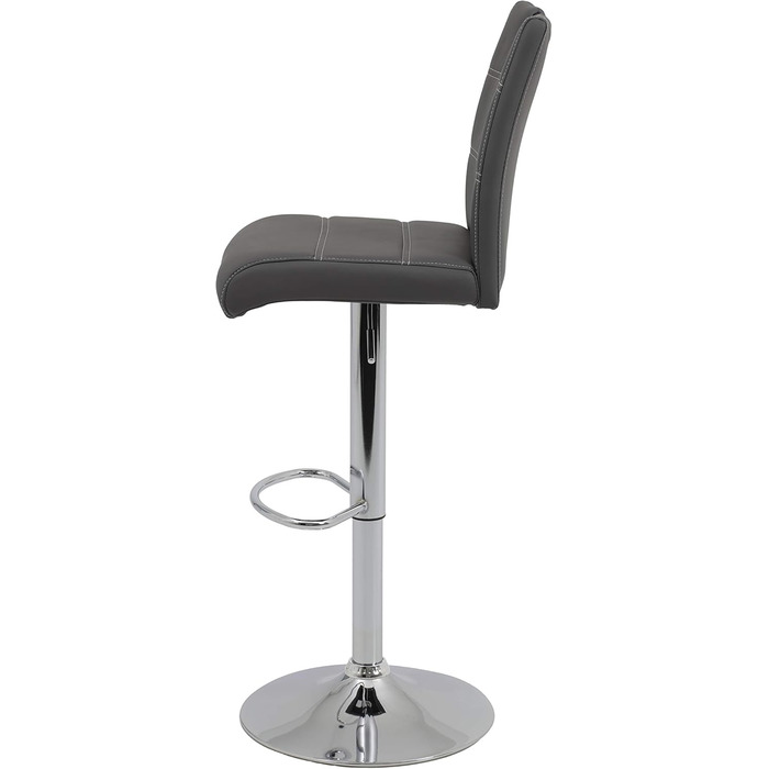 Hela Miranda Bar Stools - 2 Pack, Adjustable Height, 360° Swivel, Grey Faux Leather - Bistro Chairs