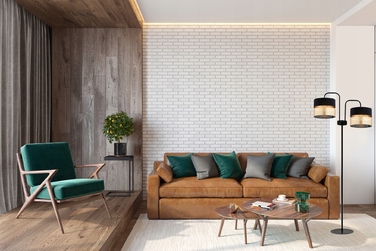 Підлогова торшерна лампа з абажуром, чорно-золота, LED