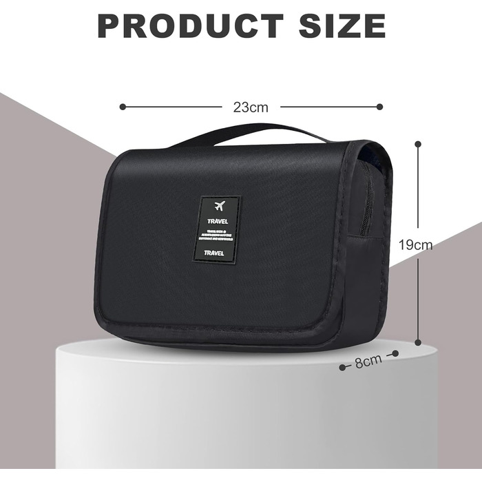 Чоловіча косметичка для подорожей з ручкою, чорна, з кількома відділеннями