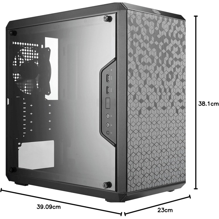 Корпус Cooler Master MasterBox Q300L V2 Mini-Tower mATX з 120 мм вентилятором, склом, USB 3.2 Gen 2x2