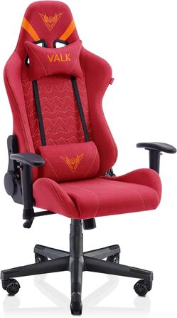 Ігрове крісло VALK Nyx з дихаючої тканини, 160° нахил, 2D підлокітники, ергономічний офісний стілець, червоний