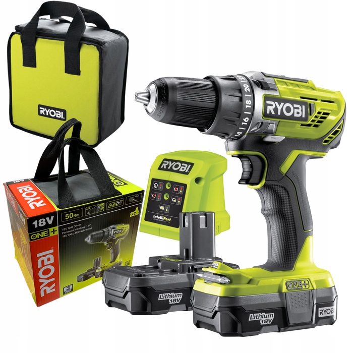 Акумуляторний ударний дриль-шурупокрут Ryobi 18 V 2 Ah 50 Nm