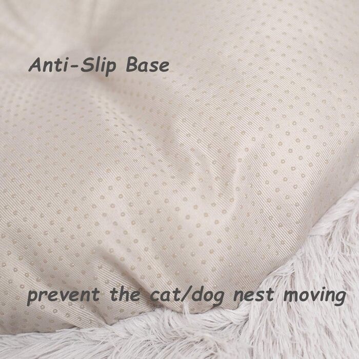 М'яке ліжко для собак та котів, кругленьке, плюшеве, миється, портативне, 50см, бежеве