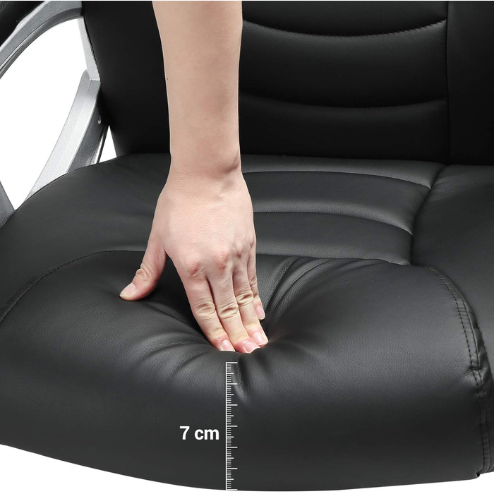 Крісло офісне SONGMICS, ергономічне, регульоване, чорне, OBG21B, 52 x 53 x 122 см