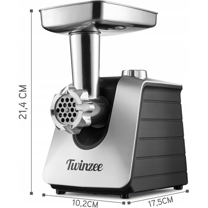 М'ясорубка Twinzee RY01D29C, чорна, 1500 Вт