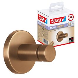 Тримач для туалетного паперу tesa Moon Bronze, самоклеючий, PVD-покриття, матова бронза, без свердління, 140x99x53 мм