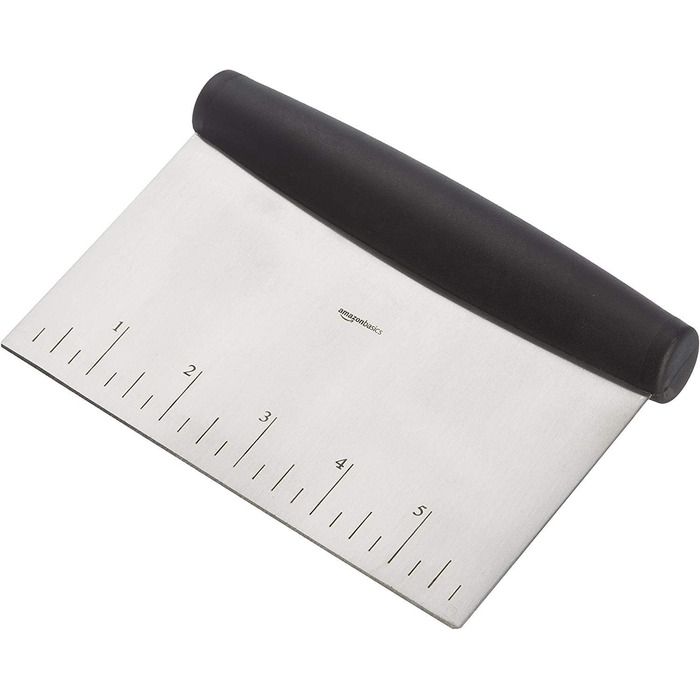 Amazon Basics - Loaf Pan, Non-Stick, Carbon Steel, 20.3 cm x 10 cm, 2-Pack & Multi-Purpose Kitchen Knife/Scraper, Stainless Steel