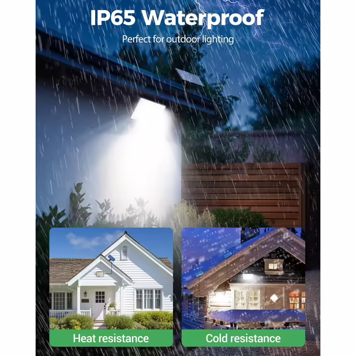 LOTMOS 2 Pack Solar Lights for Outdoor with Motion Sensor, 342 LED Outdoor Light Solar IP65 Waterproof Solar Spotlight 3 Modes with Remote Control, Solar Lamp Outdoor for Garden Garage Exterior (Cold White, 4 Pack)