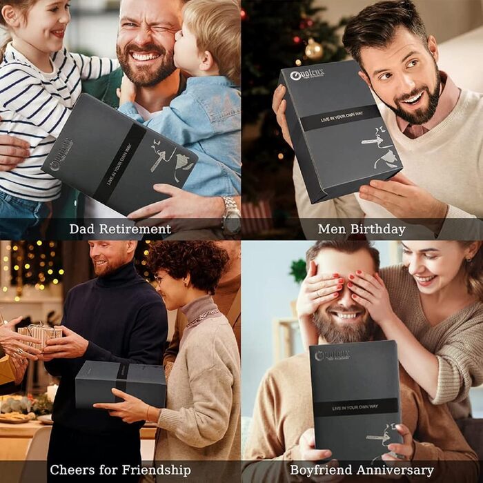 Чохол для сигар з шкіри, вологомір та запальничка 3-в-1, портативний, на 6 сигар, плоский різак, аксесуари, подарунок (чорний)