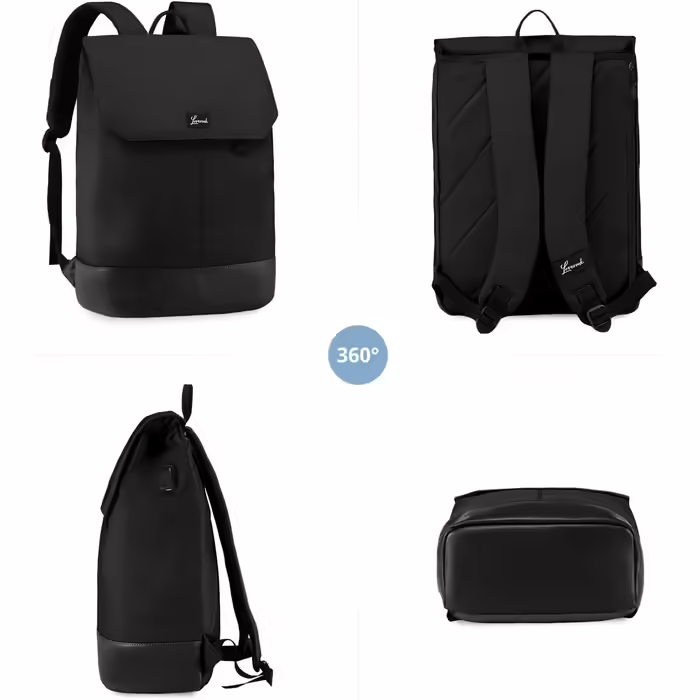 LOVEVOOK Backpack Women, Large Waterproof Laptop Daypack Travel Backpack Work Bag Elegant with 15.6 inch Laptop Compartment, School Backpack Business Travel Backpack Women for University, Travel, Office, Everyday Use (Black-1)