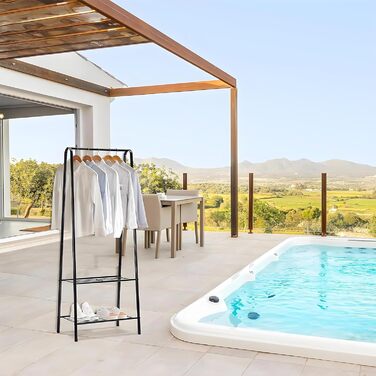 Стійка для одягу на коліщатках, чорна - для зберігання одягу