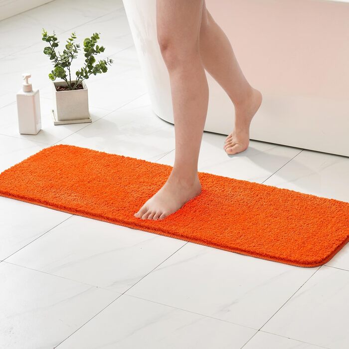 MIULEE Килимок для ванної кімнати, нековзний, миючий, 40x60 см (45 x 120 см), помаранчевий