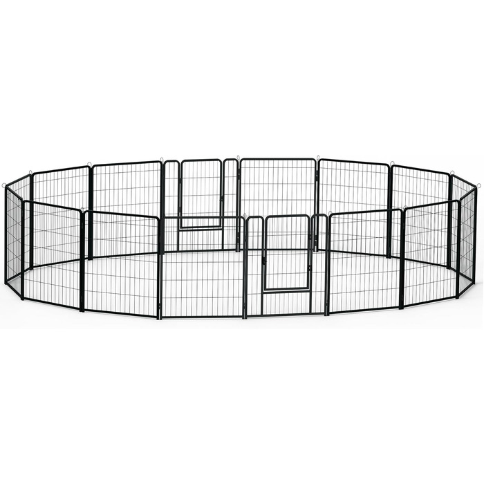 Набір вольєрів для собак Subtlety з дверима та ґрунтовими анкерами. Розкладний вольєр для собак, захисний загін для цуценят, портативний вольєр для тварин для саду, кемпінгу (16 шт.)