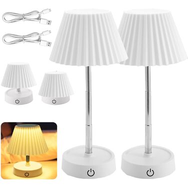 Настільна LED лампа акумуляторна 2 шт., телескопічна, з USB зарядкою, диммер сенсорний, нічник для спальні, вітальні, приліжкова