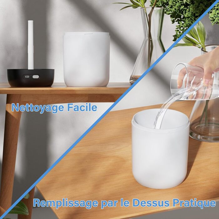 Ультразвуковий зволожувач повітря Mini для спальні з нічним світлом, 2 режими, тиха робота, автовимкнення, чорний