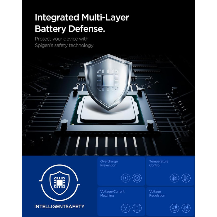 Зарядний пристрій Spigen ArcStation Essential GaN 47W 2xUSB-C з PPS та PD 3.0, чорний